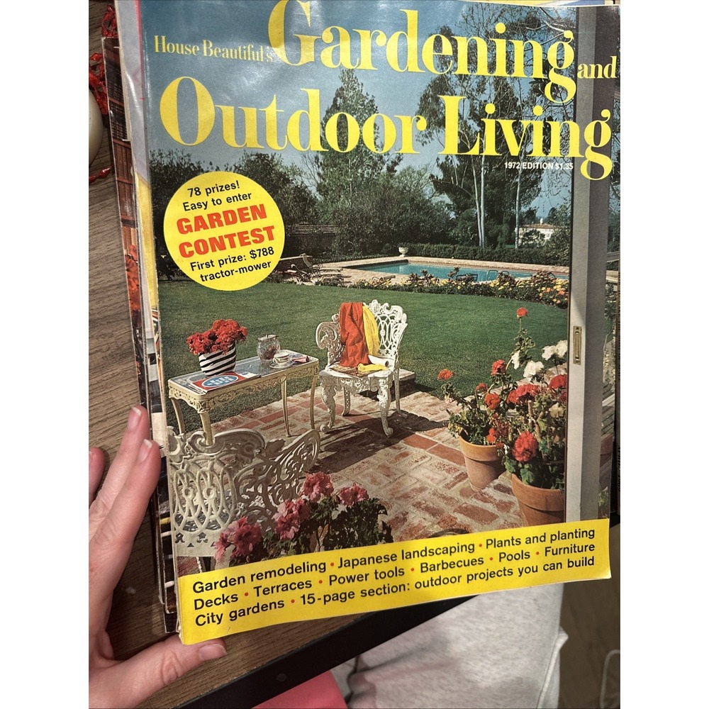 Vintage House Beautiful Gardening & Outdoor Living Magazine 1972 decorating ads - Picture 1 of 8
